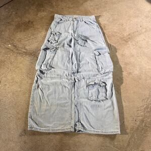 Y2K Simple Society Blue Baggy Cargo Pants